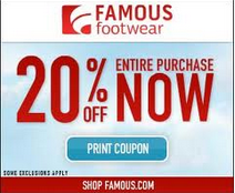 Expired Famous Footwear: Save 20% off your Next Purchase (valid on