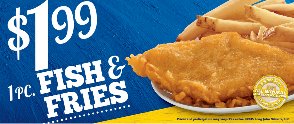 Long John Silvers: 1-Piece Fish & Fries Combo for only $1.99. - ModMomTV