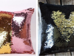 sequin mermaid pillow