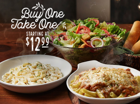 Olive Garden: Buy One & Take One Offer