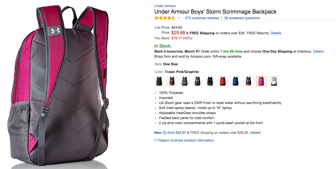 under armour backpack sack