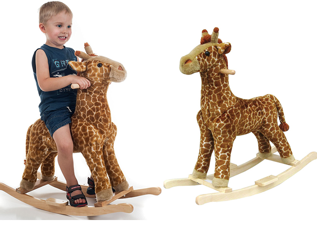 happy trails giraffe plush rocking animal