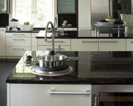 black kitchen countertops