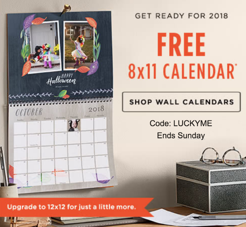 HOT FREE 8x10 Shutterfly Calendar Plus FREE Unlimited Photo Prints   Screen Shot 2017 10 23 At 9.36.42 AM 