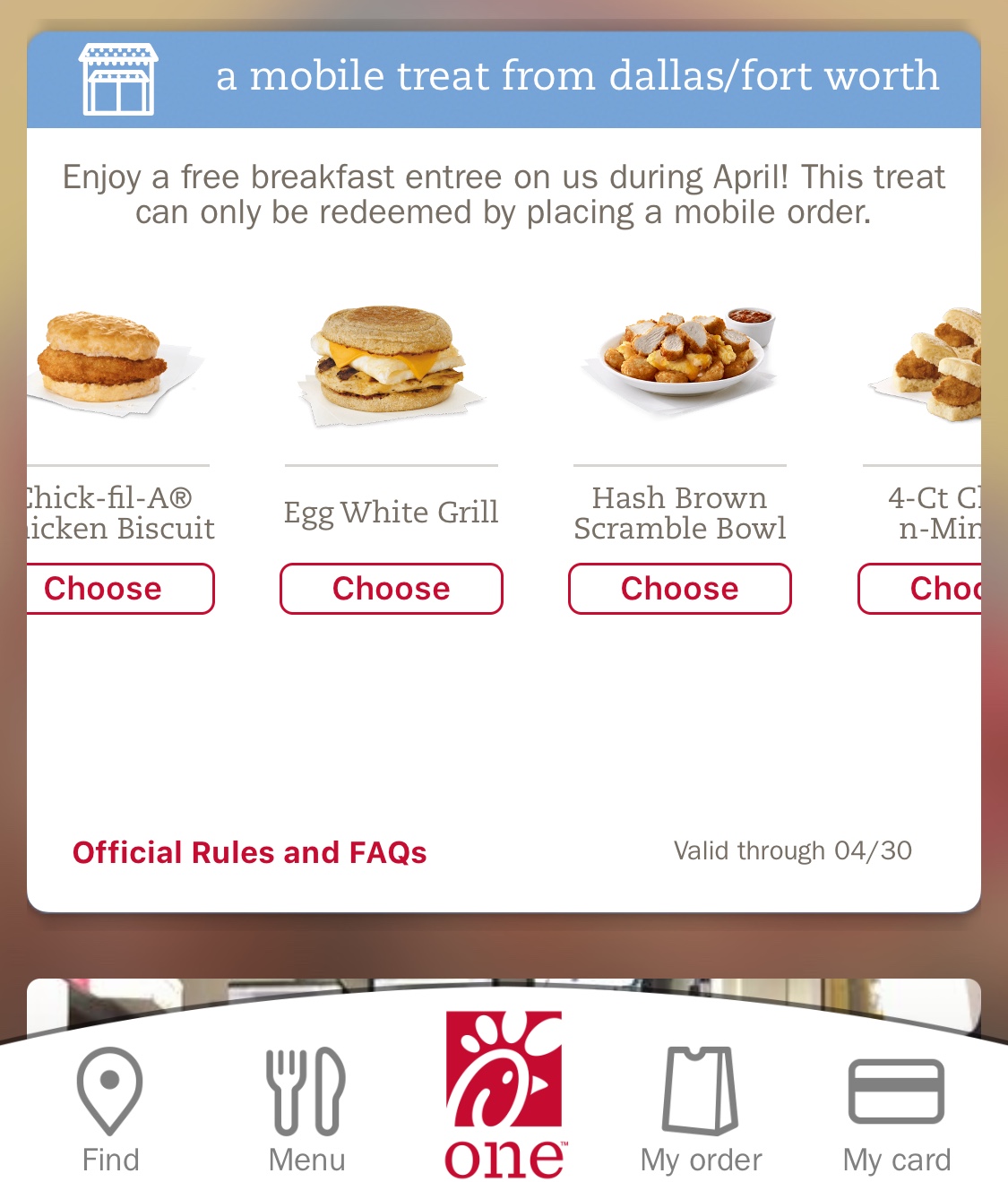 FREE Chickfila Breakfast Item via App! ModMomTV